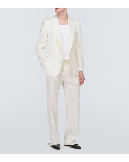 Dolce & Gabbana Gerade Hose aus Wolle in White für Herren