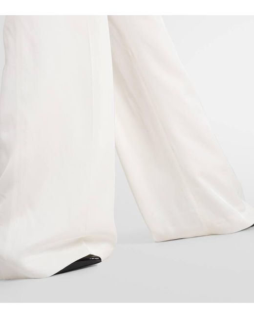 Alexander McQueen White Weite High-Rise-Anzughose