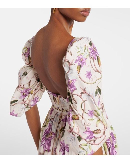 Agua Bendita Pink Viviane Floral Cotton Maxi Dress
