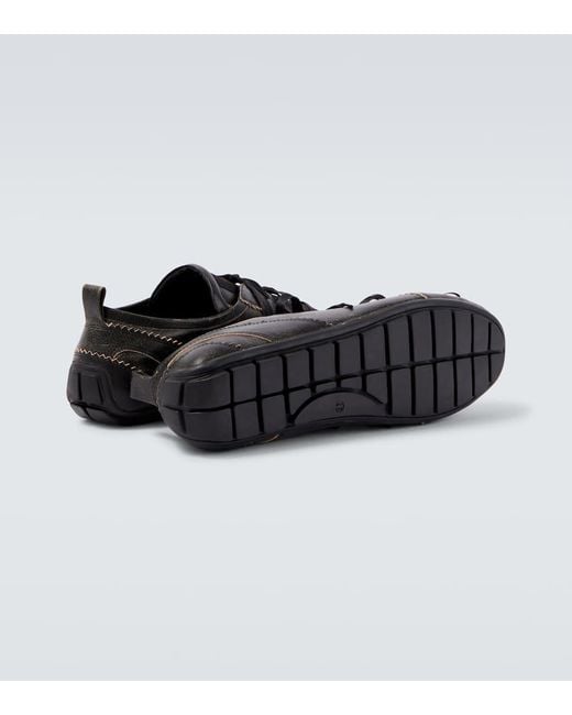 Simone Rocha Black Ballerina Grip Leather Sneakers for men