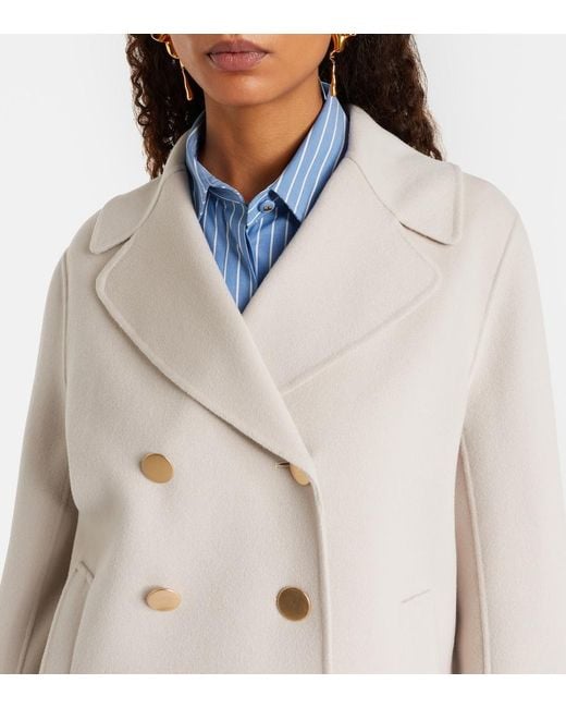 Max Mara Natural Margot Virgin Wool Peacoat
