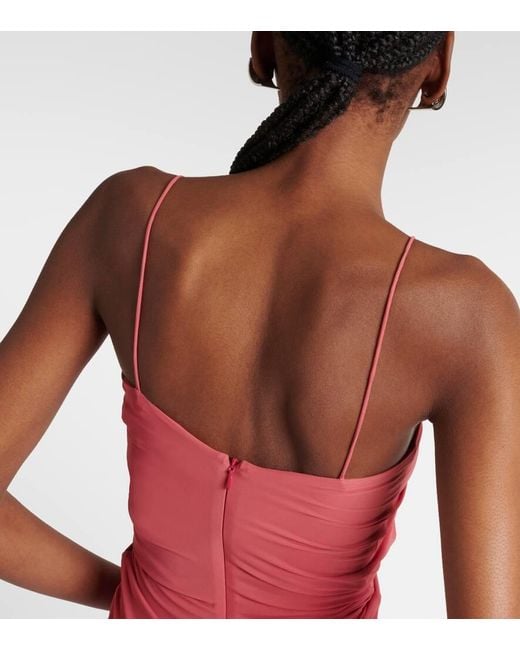 Christopher Esber Red Molded Venus Cutout Mesh Maxi Dress