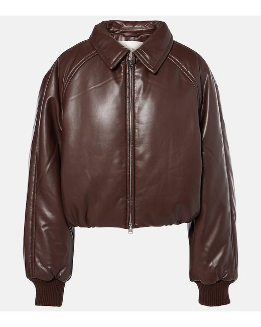 Agolde Brown X Shoreditch Ski Club Tate Faux Leather Bomber Jacket