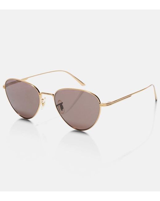Khaite Brown X Oliver Peoples Aviator Sunglasses
