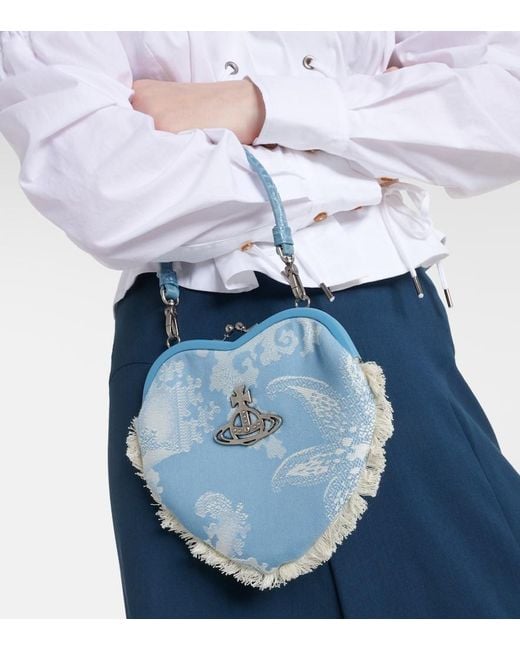 Borsa a mano Bell in jacquard di Vivienne Westwood in Blue