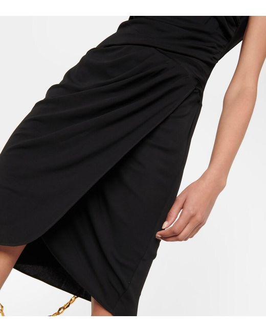 Diane von Furstenberg Black Off-Shoulder Jersey Minidress