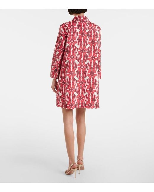 LaDoubleJ Red Artemis Cotton Shirt Dress