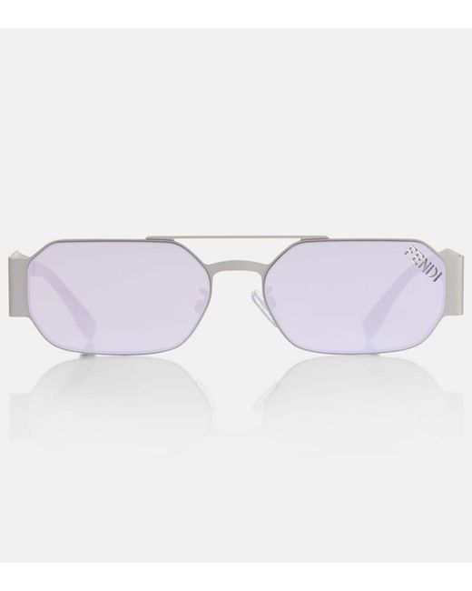 Fendi Blue Cut Out Square Sunglasses