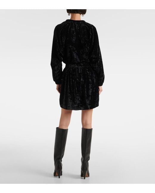 Isabel Marant Black Lashay Velvet Skirt