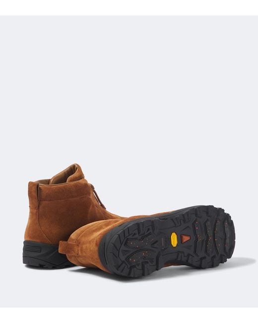 Zegna Brown Triple Stitch Vetta Suede Sneakers for men