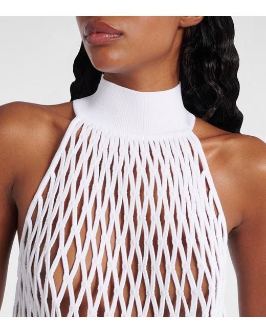 Alaïa White Macrame Maxi Dress