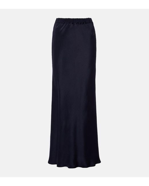 Max Mara Blue Sospiro Silk Satin Maxi Skirt