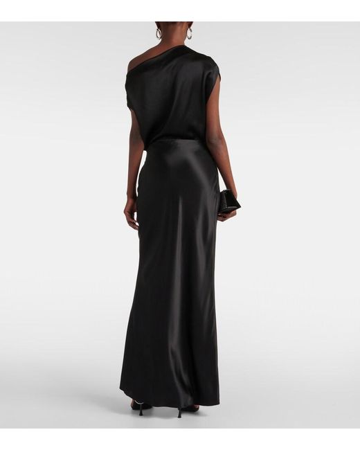 The Sei Black Silk Maxi Skirt