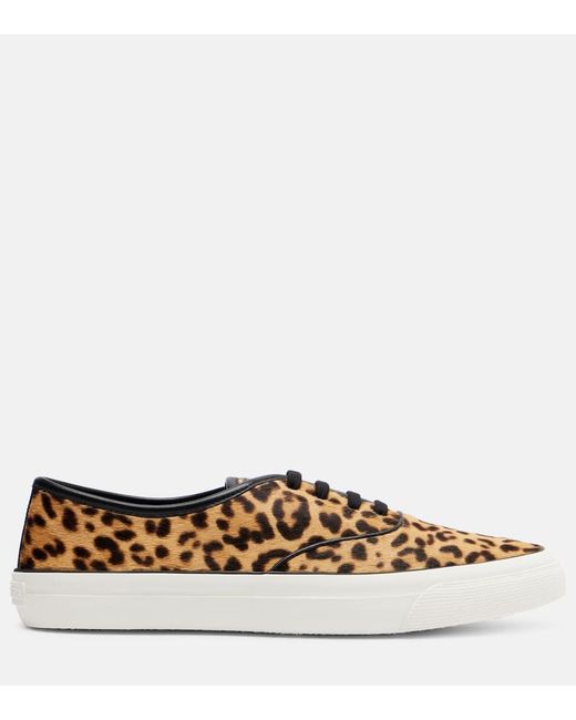 Aquazzura Brown Minimalist Animal-Printed Leather Sneakers