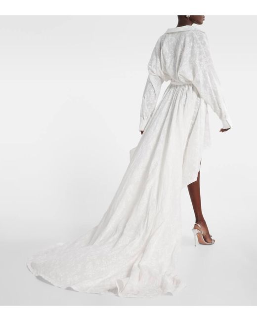 Norma Kamali White Bestickte Robe aus Baumwolle