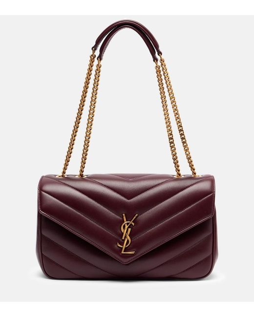 Saint Laurent Purple Loulou Medium Leather Shoulder Bag