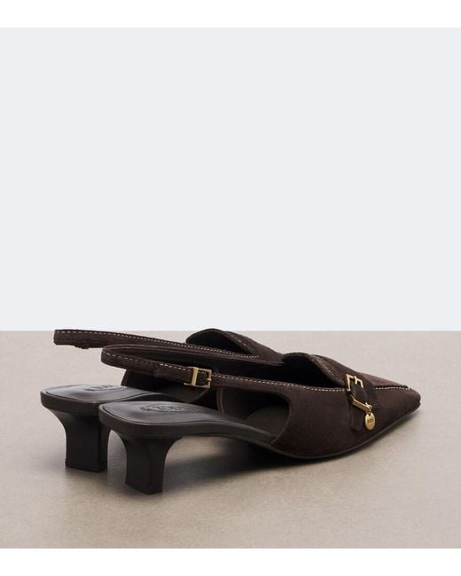 Tod's Brown Suede Slingback Pumps