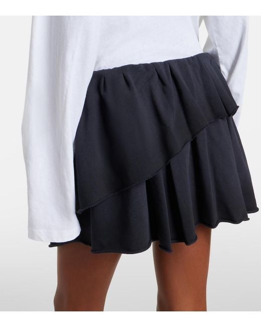 Acne Blue Cotton-Blend Miniskirt