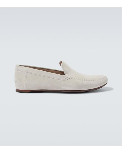 Manolo Blahnik Loafers Alder Aus Veloursleder in White für Herren