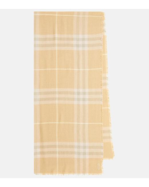 Burberry Natural Schal Check aus Wolle