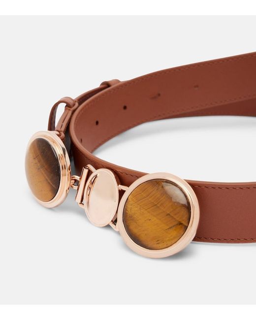 Gabriela Hearst Brown Grange Embellished Leather Belt