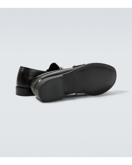 McQueen Black Wishbone Leather Loafers for men