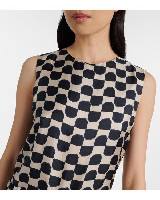 Max Mara White Ronchi Printed Silk Jumpsuit