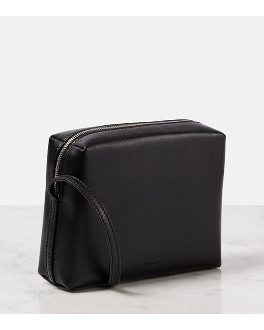 The Row Black Regent Leather Crossbody Bag