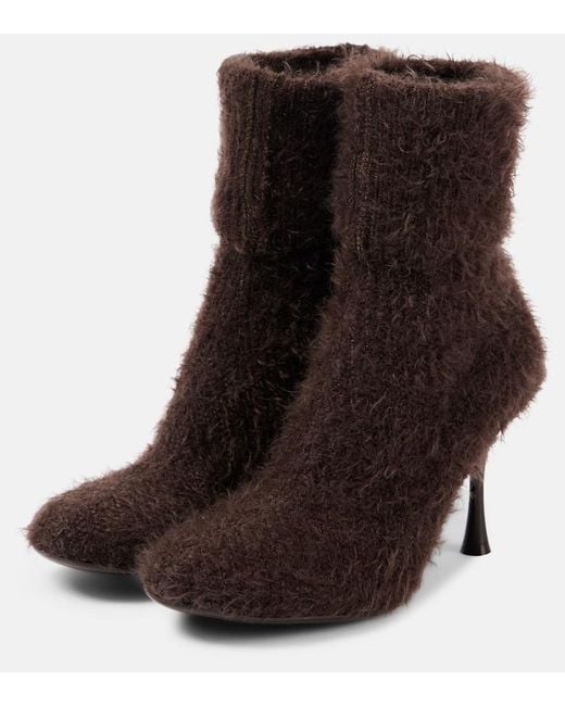 Gianvito Rossi Brown Finny 85 Knitted Sock Boots