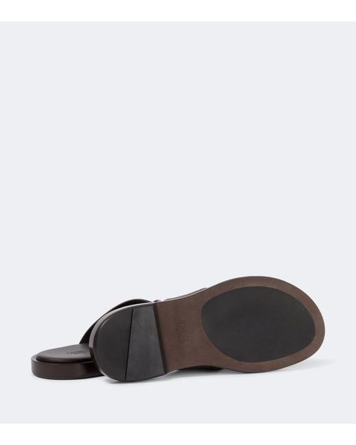 Zegna Brown Leather Sandals for men