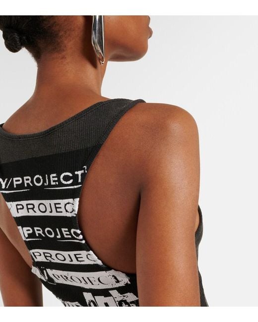 Y. Project Black Printed Cotton Jersey Tank Top