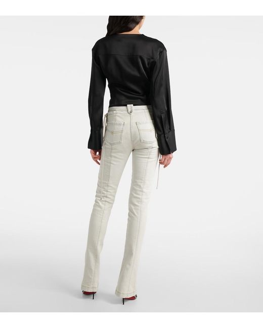 Blumarine White Mid-Rise Slim Jeans