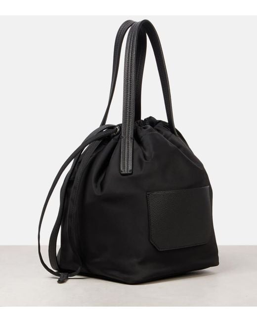 Khaite Black Rory Medium Leather-Trimmed Bucket Bag