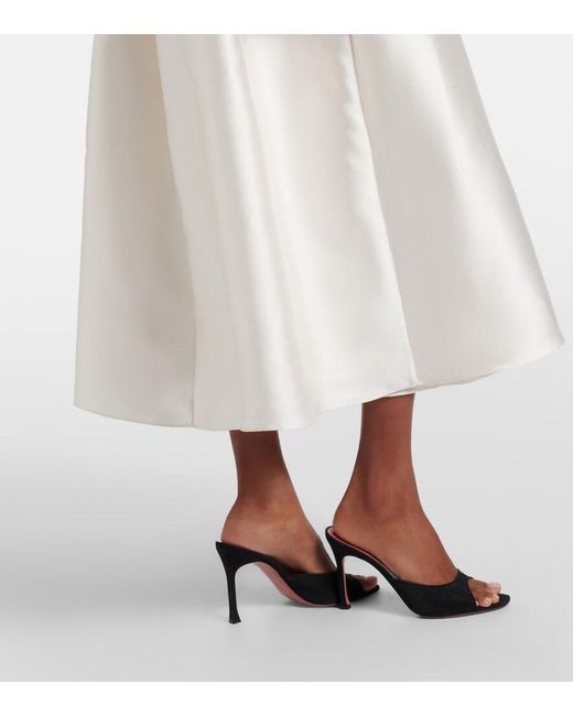 Self-Portrait White Taffeta And Lace Midi Dress