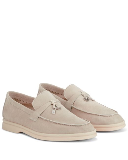 Loro Piana Natural Exclusive To Mytheresa – Summer Charms Walk Suede Loafers