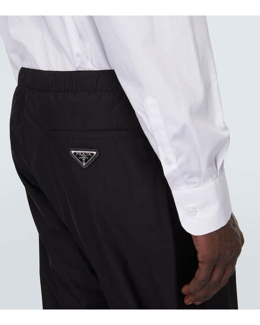 Pantalones deportivos de mezcla de seda Prada de hombre de color Black
