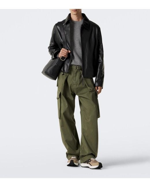 Loewe Natural Pogo Suede-Trimmed Sneakers for men