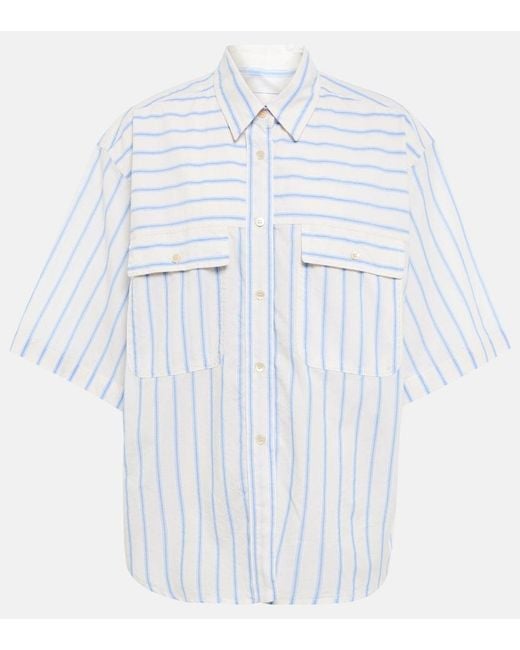 Isabel Marant Blue Nulenci Striped Cotton Shirt