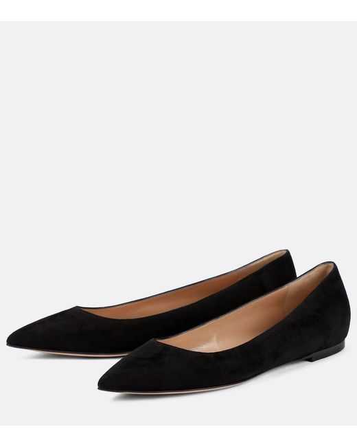 Gianvito Rossi Black Gianvito Suede Ballet Flats