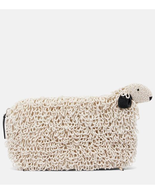 Clutch Dolly Con Perline di Staud in Metallic