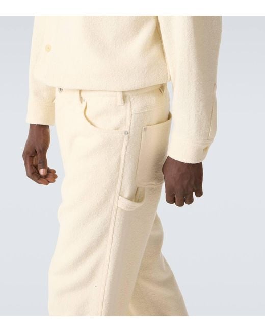 Auralee Natural Wool Tweed Wide-Leg Pants for men
