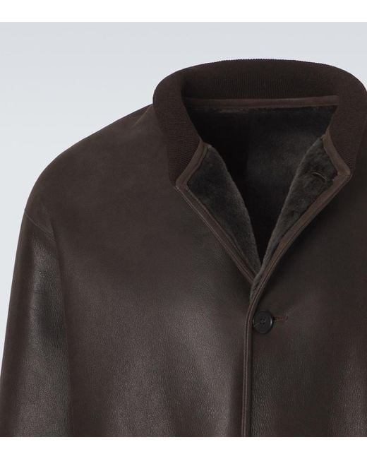 A.PRESSE Black Shearling-Lined Jacket for men