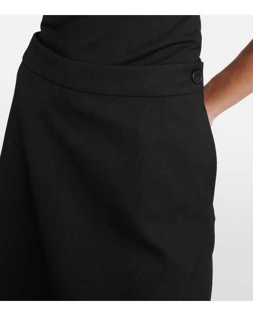 Wardrobe NYC Black Virgin Wool Midi Skirt