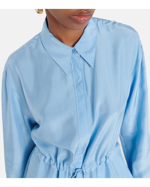 Dorothee Schumacher Blue Heritage Ease Silk Midi Dress