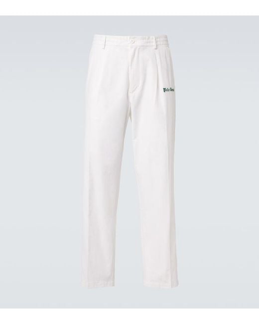 Polo Ralph Lauren White Logo Cotton-Blend Straight Pants for men