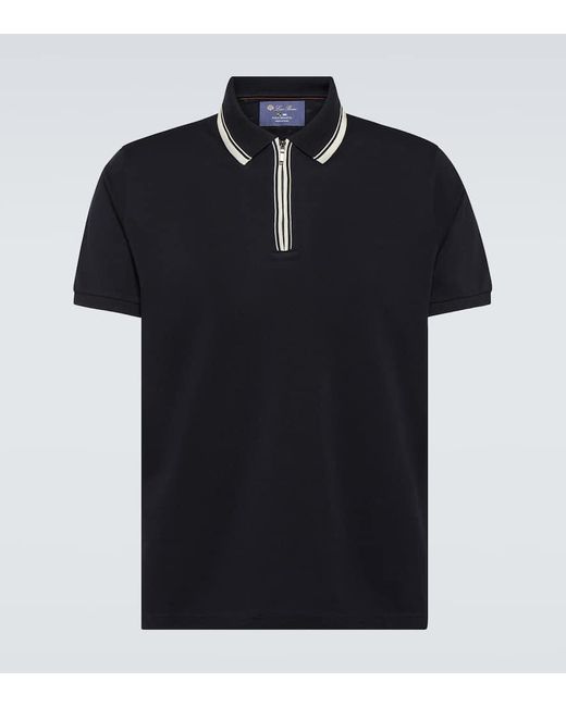 Loro Piana Black Regatta Cotton-blend Polo Shirt for men