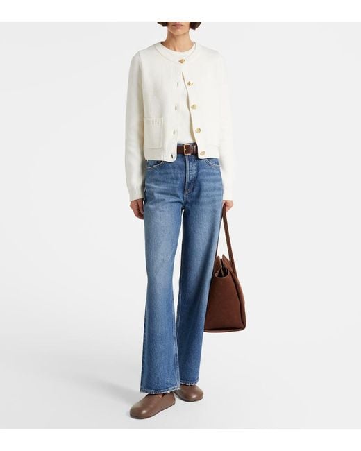 Velvet White Cardigan Mahal Aus Baumwolle Und Kaschmir