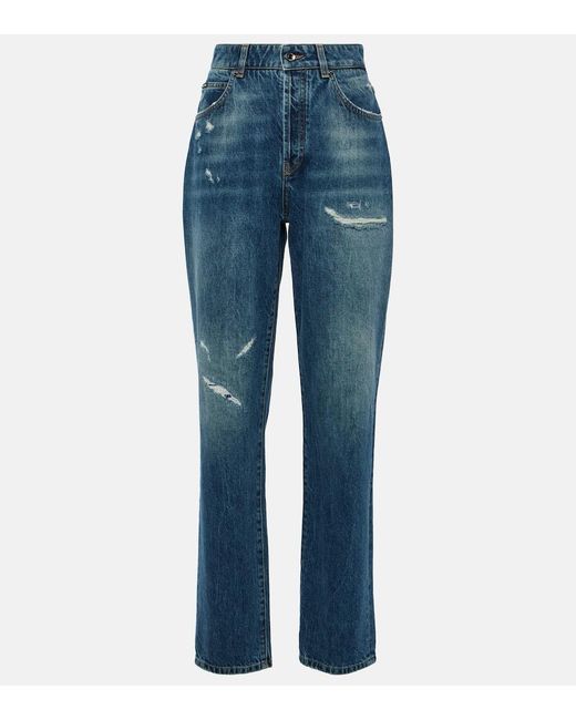 Dolce & Gabbana Blue High-Rise Straight Jeans