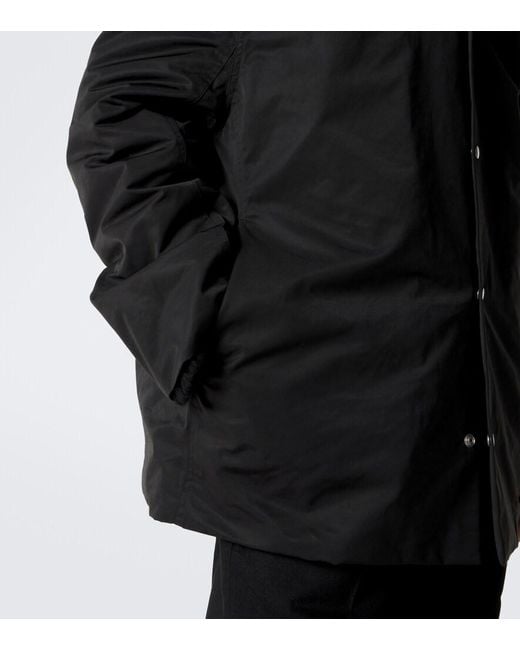 Rick Owens Black Mac Hooded Coat for men