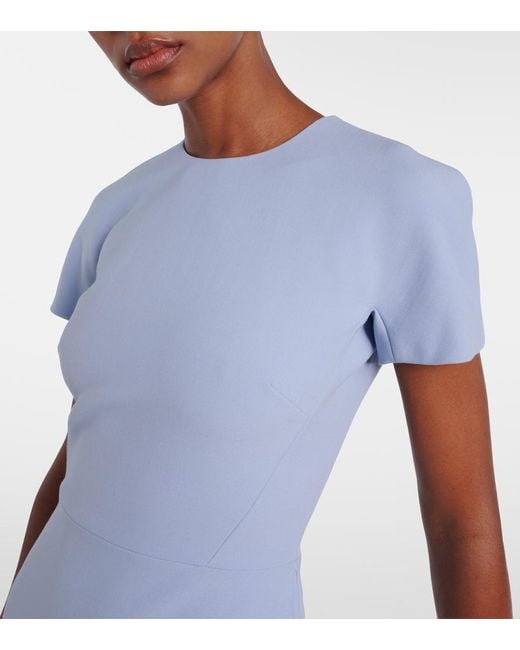 Victoria Beckham Blue Crepe Minidress